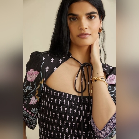 Anthropologie Dasha Smocked Midi Dress - Picture 2 of 6